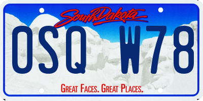 SD license plate 0SQW78