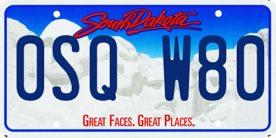 SD license plate 0SQW80