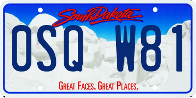 SD license plate 0SQW81
