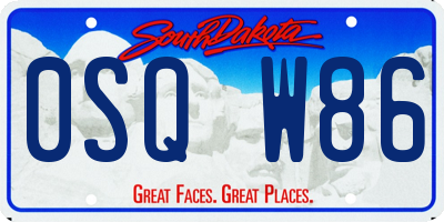 SD license plate 0SQW86