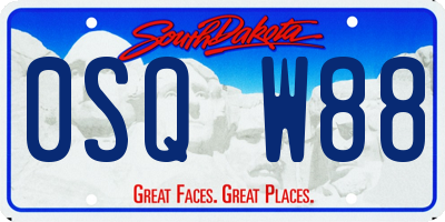 SD license plate 0SQW88