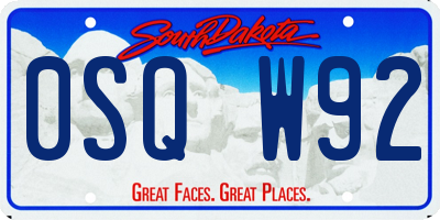 SD license plate 0SQW92