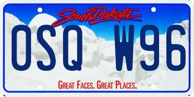 SD license plate 0SQW96