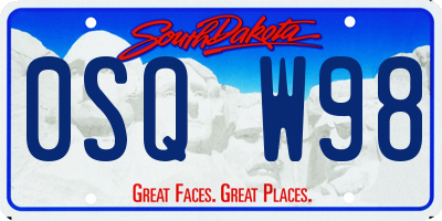 SD license plate 0SQW98