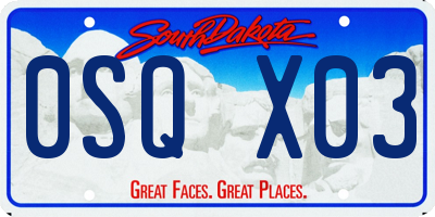 SD license plate 0SQX03