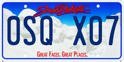 SD license plate 0SQX07