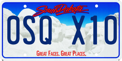 SD license plate 0SQX10
