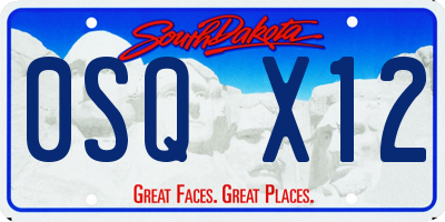 SD license plate 0SQX12