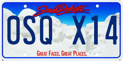 SD license plate 0SQX14