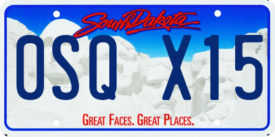 SD license plate 0SQX15