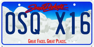 SD license plate 0SQX16