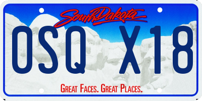 SD license plate 0SQX18