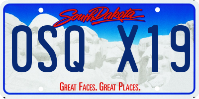 SD license plate 0SQX19