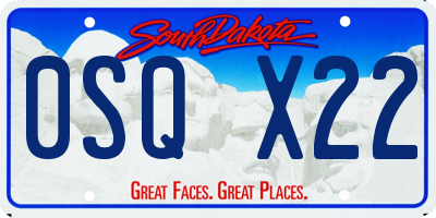SD license plate 0SQX22