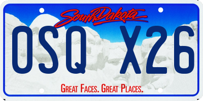 SD license plate 0SQX26