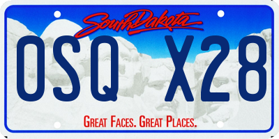 SD license plate 0SQX28