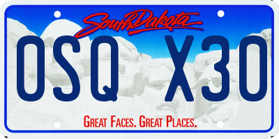 SD license plate 0SQX30