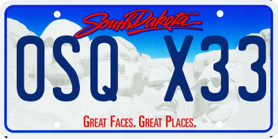 SD license plate 0SQX33