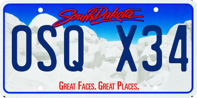 SD license plate 0SQX34