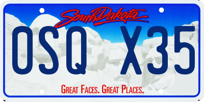 SD license plate 0SQX35
