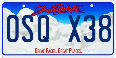 SD license plate 0SQX38