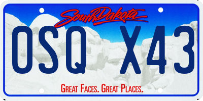 SD license plate 0SQX43