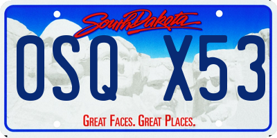 SD license plate 0SQX53