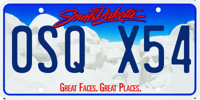 SD license plate 0SQX54