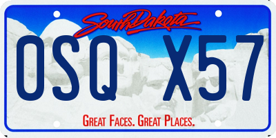 SD license plate 0SQX57