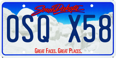 SD license plate 0SQX58