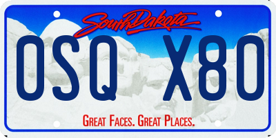 SD license plate 0SQX80
