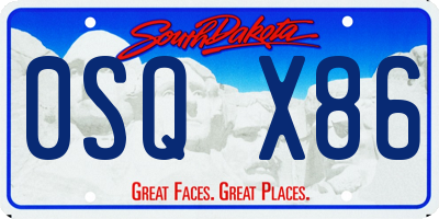 SD license plate 0SQX86