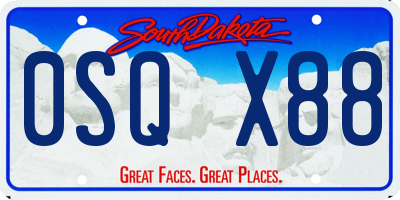 SD license plate 0SQX88