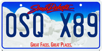 SD license plate 0SQX89