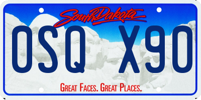 SD license plate 0SQX90