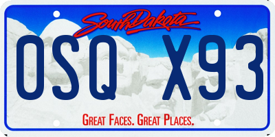SD license plate 0SQX93