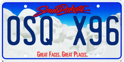 SD license plate 0SQX96