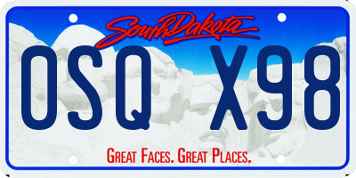 SD license plate 0SQX98