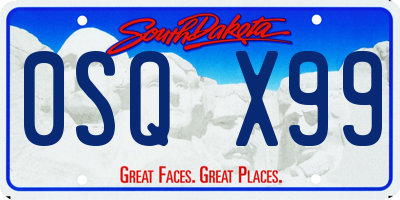 SD license plate 0SQX99