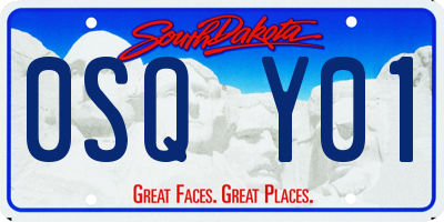 SD license plate 0SQY01