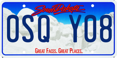 SD license plate 0SQY08