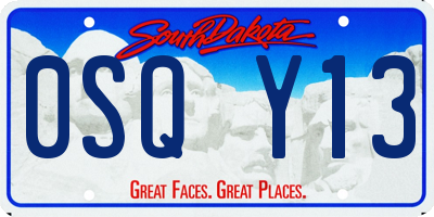 SD license plate 0SQY13