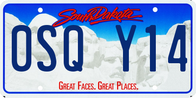 SD license plate 0SQY14