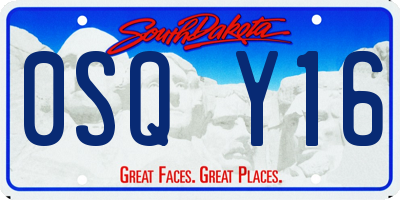SD license plate 0SQY16