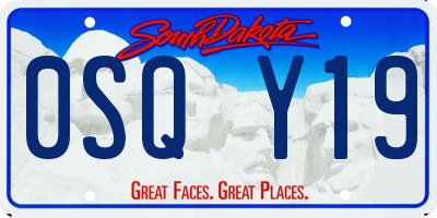 SD license plate 0SQY19