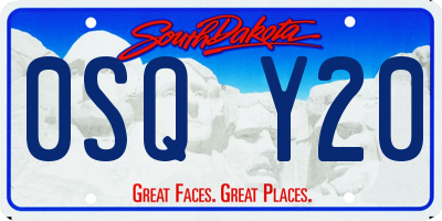 SD license plate 0SQY20
