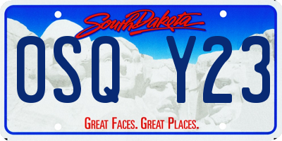SD license plate 0SQY23