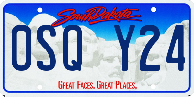 SD license plate 0SQY24