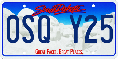 SD license plate 0SQY25