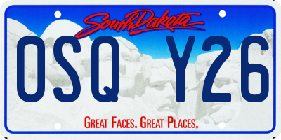 SD license plate 0SQY26